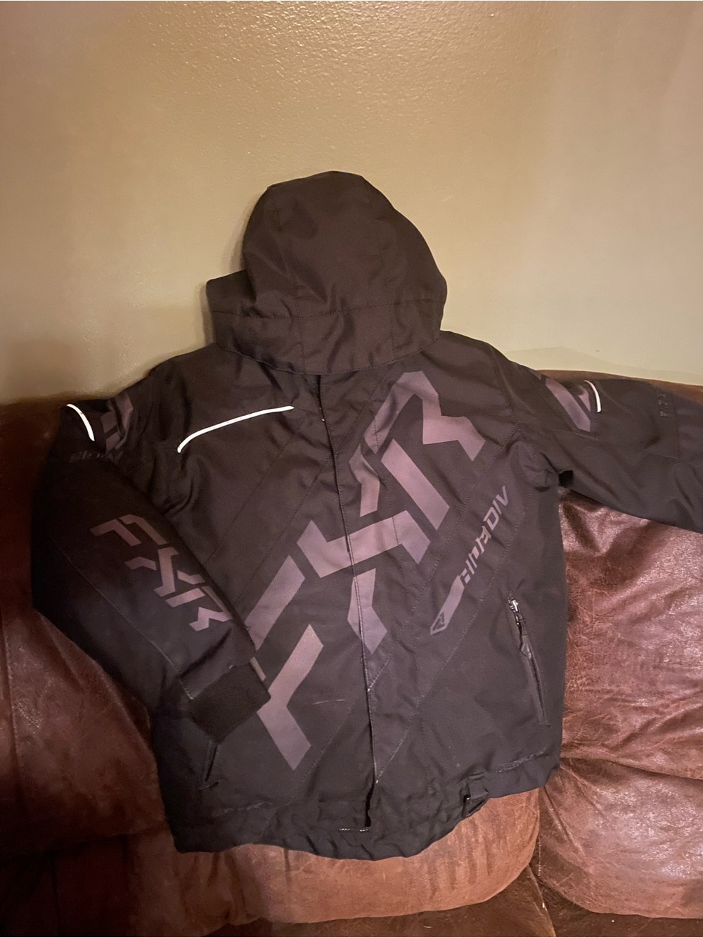 Kids Black FXR Puffer Jacket with Reflective Graphics